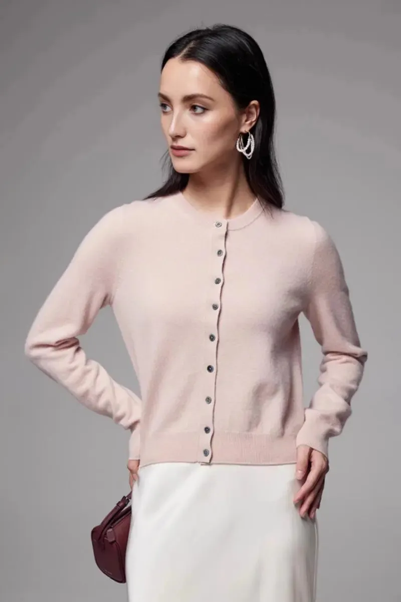 100 Merino Wool Crewneck Cardigan