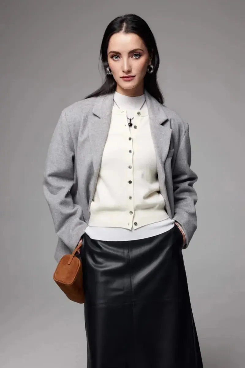 100 Merino Wool Crewneck Cardigan
