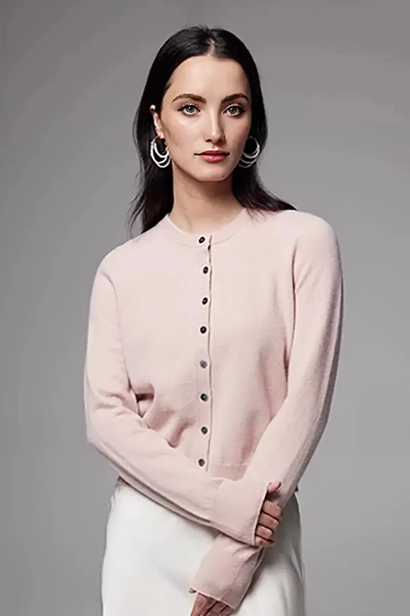 100 Merino Wool Crewneck Cardigan