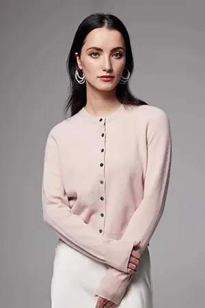 100 Merino Wool Crewneck Cardigan