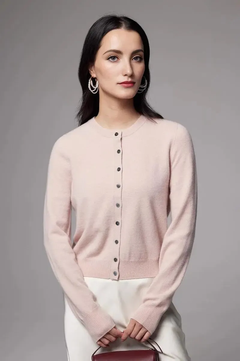 100 Merino Wool Crewneck Cardigan