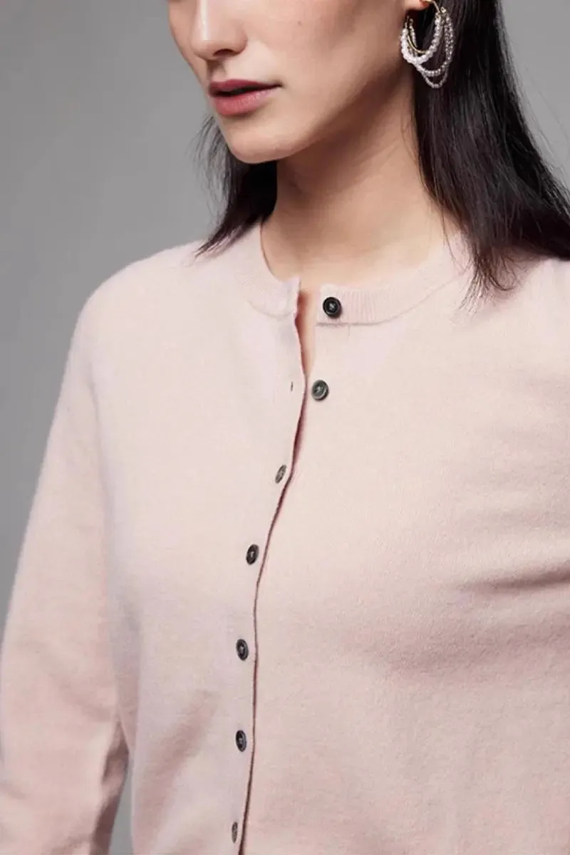 100 Merino Wool Crewneck Cardigan