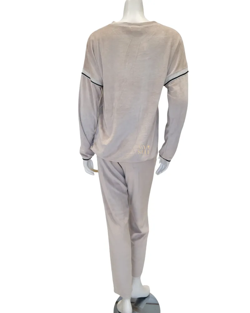 22533 Oatmeal Plush Cotton Velour Lounge Pajamas Set