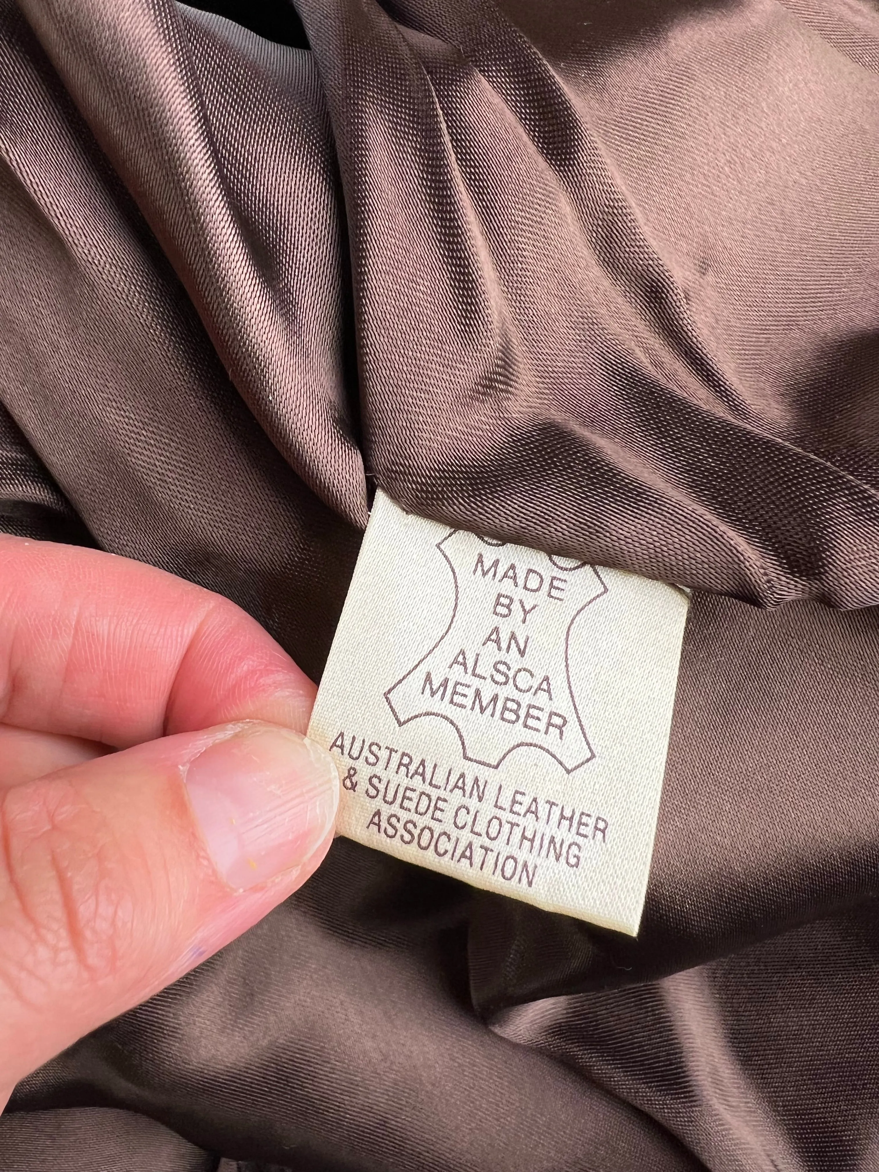 70s Brown Leather Belted Midi Coat - AU12