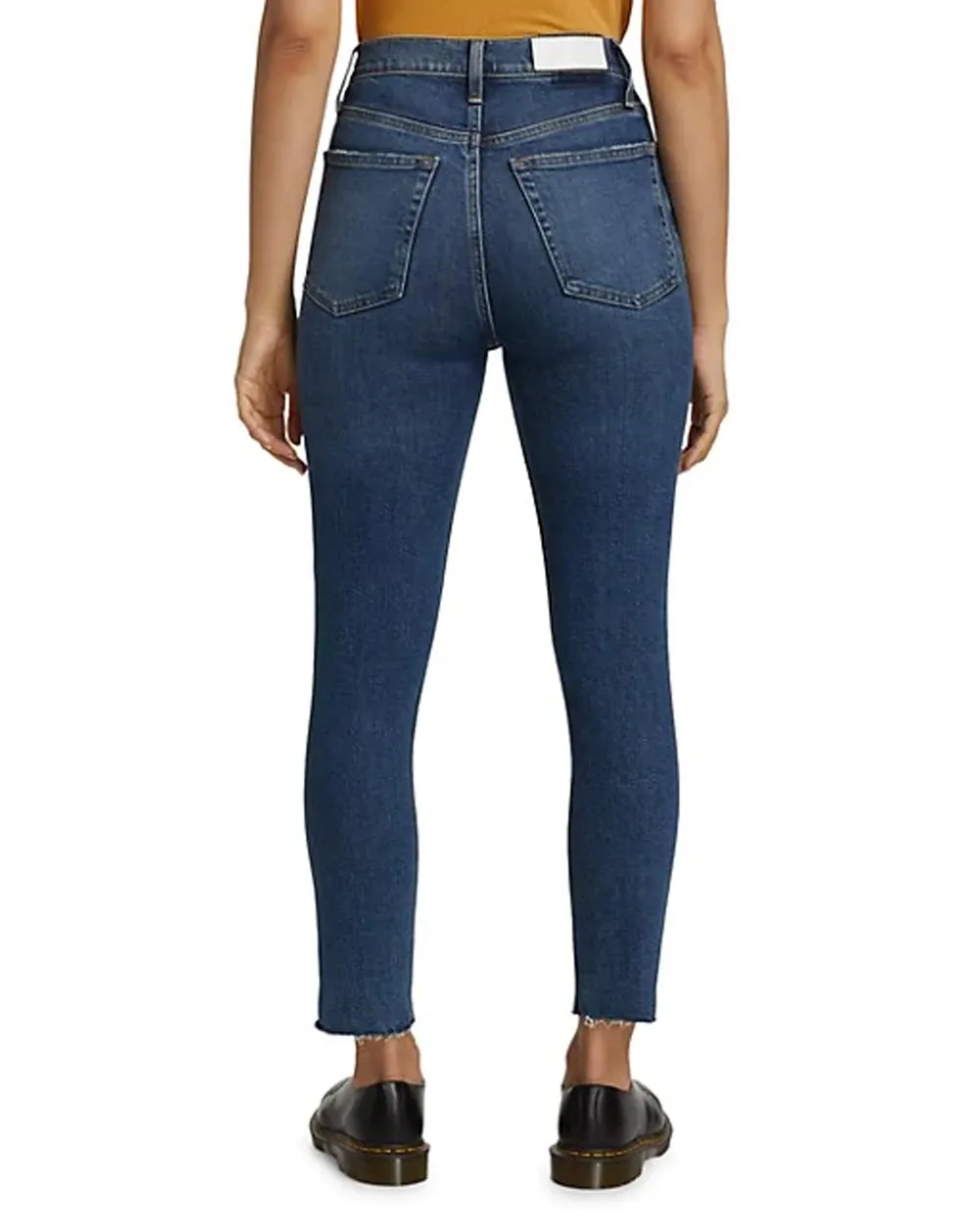 90s High Rise Ankle Crop Jean in Dark Stone