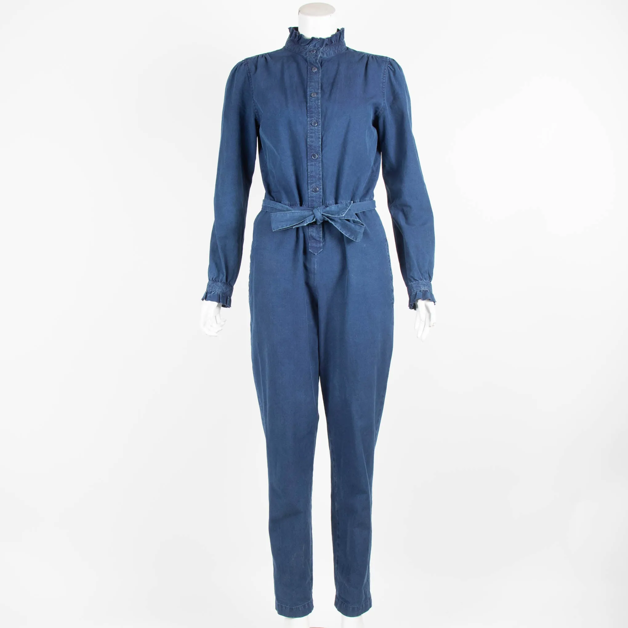 A.P.C. Denim Frilled Jumpsuit