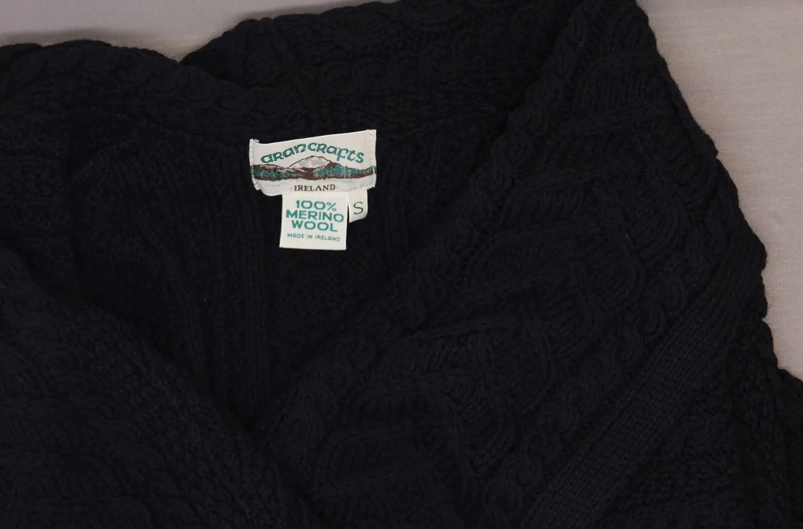 Aran Craft Women's Merino Wool Cardigan with Waterfall Neckline. A290440