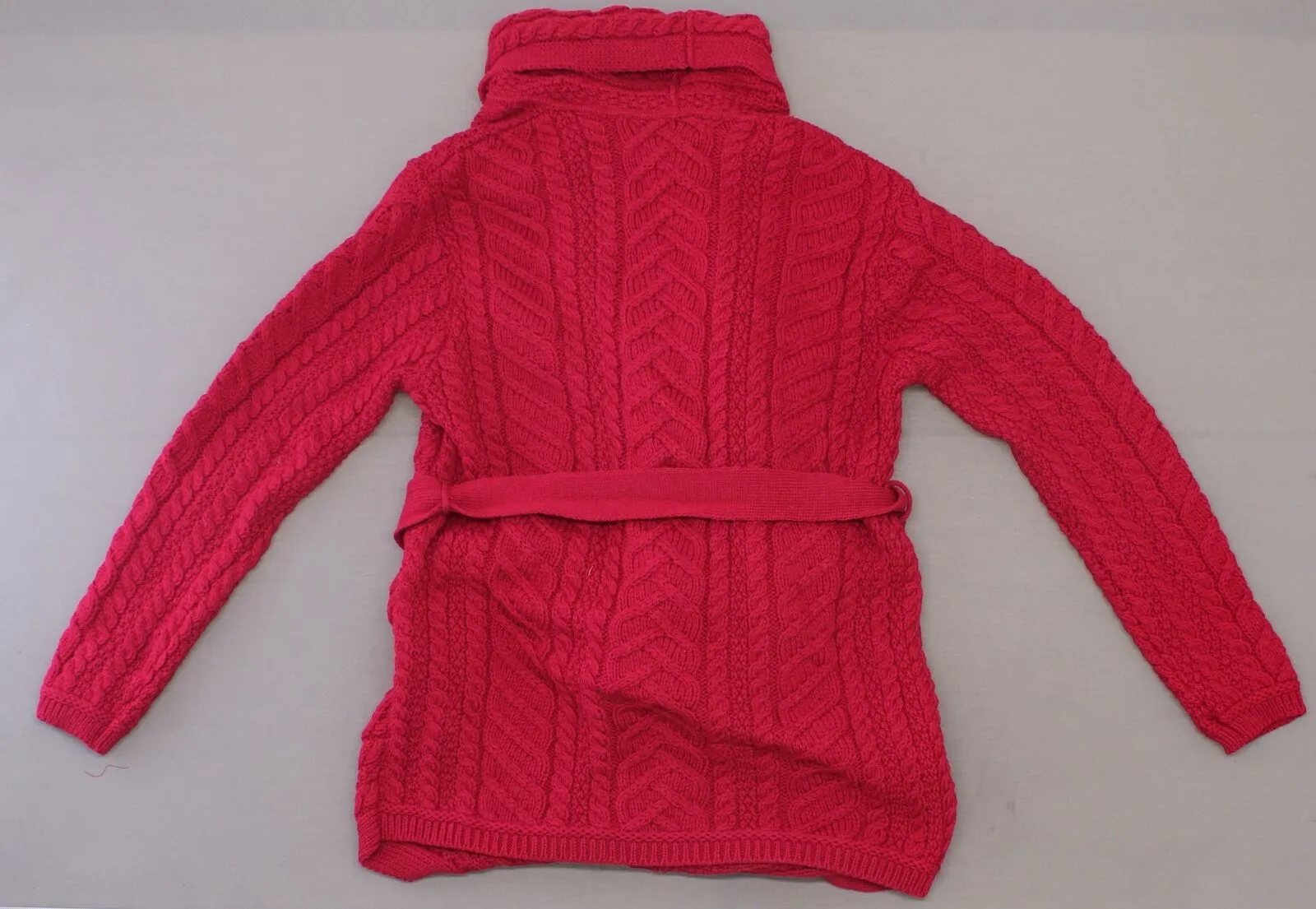 Aran Craft Women's Merino Wool Cardigan with Waterfall Neckline. A290440