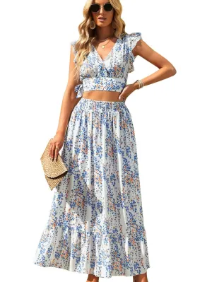 Beach-Ready Floral Print Two-Piece Set