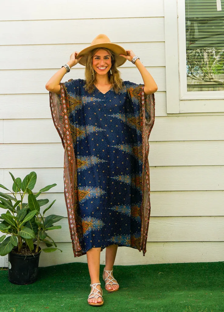 Blue Peacock Kaftan