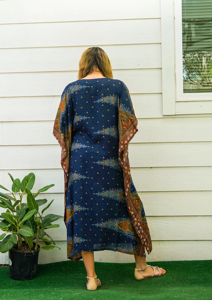 Blue Peacock Kaftan