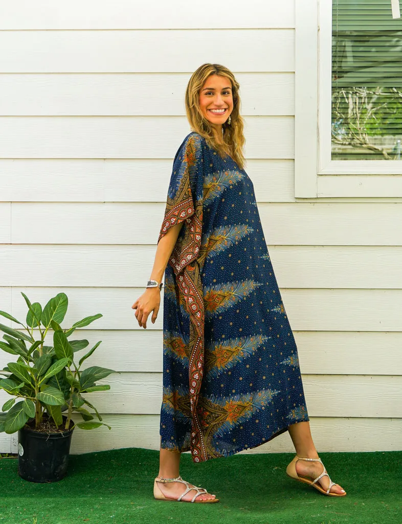 Blue Peacock Kaftan