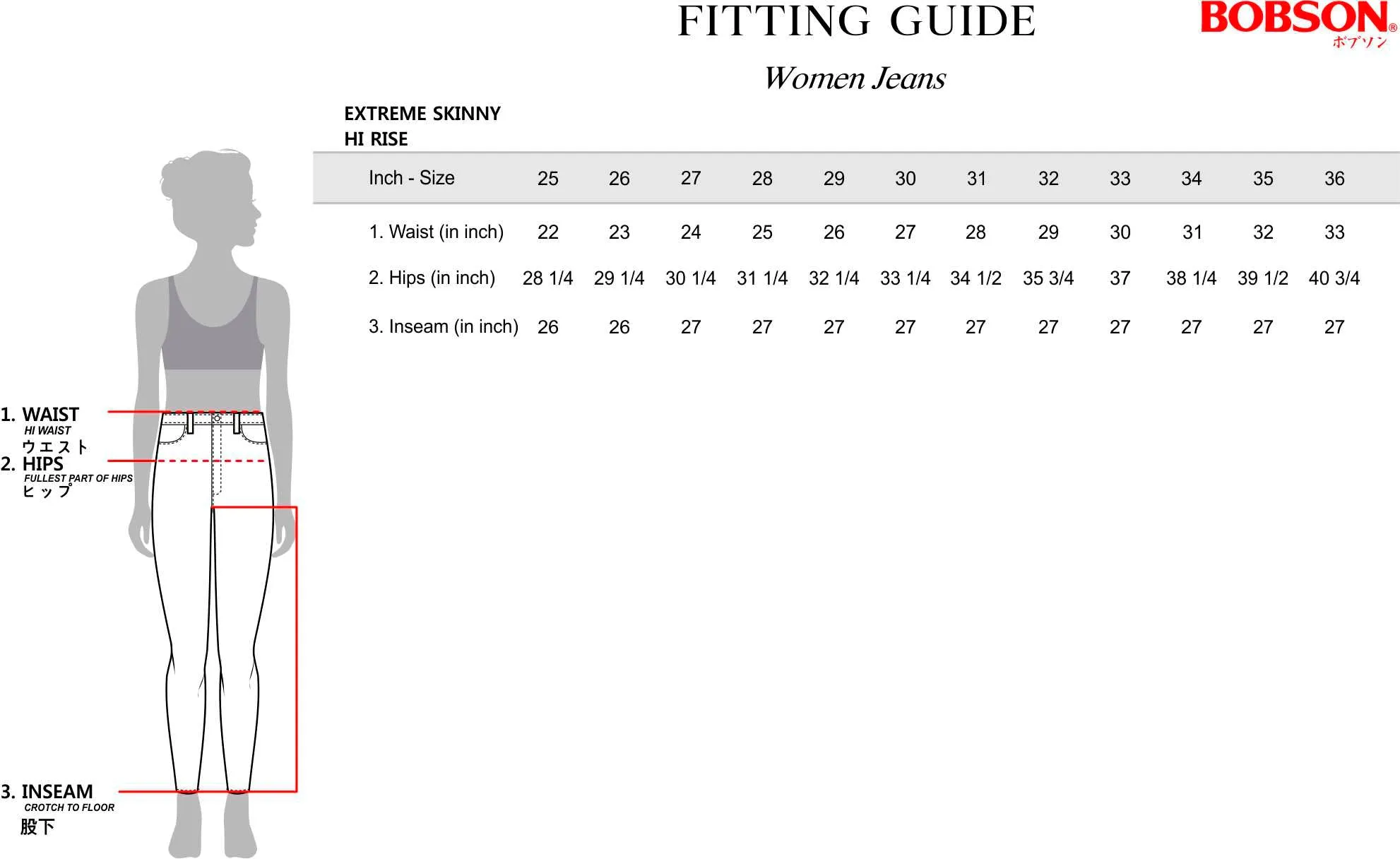 Bobson Japanese Ladies Basic Denim Extreme skinny Jeans for Women Trendy Fashion High Quality Apparel Comfortable Casual Pants for Women 149732 (Black)