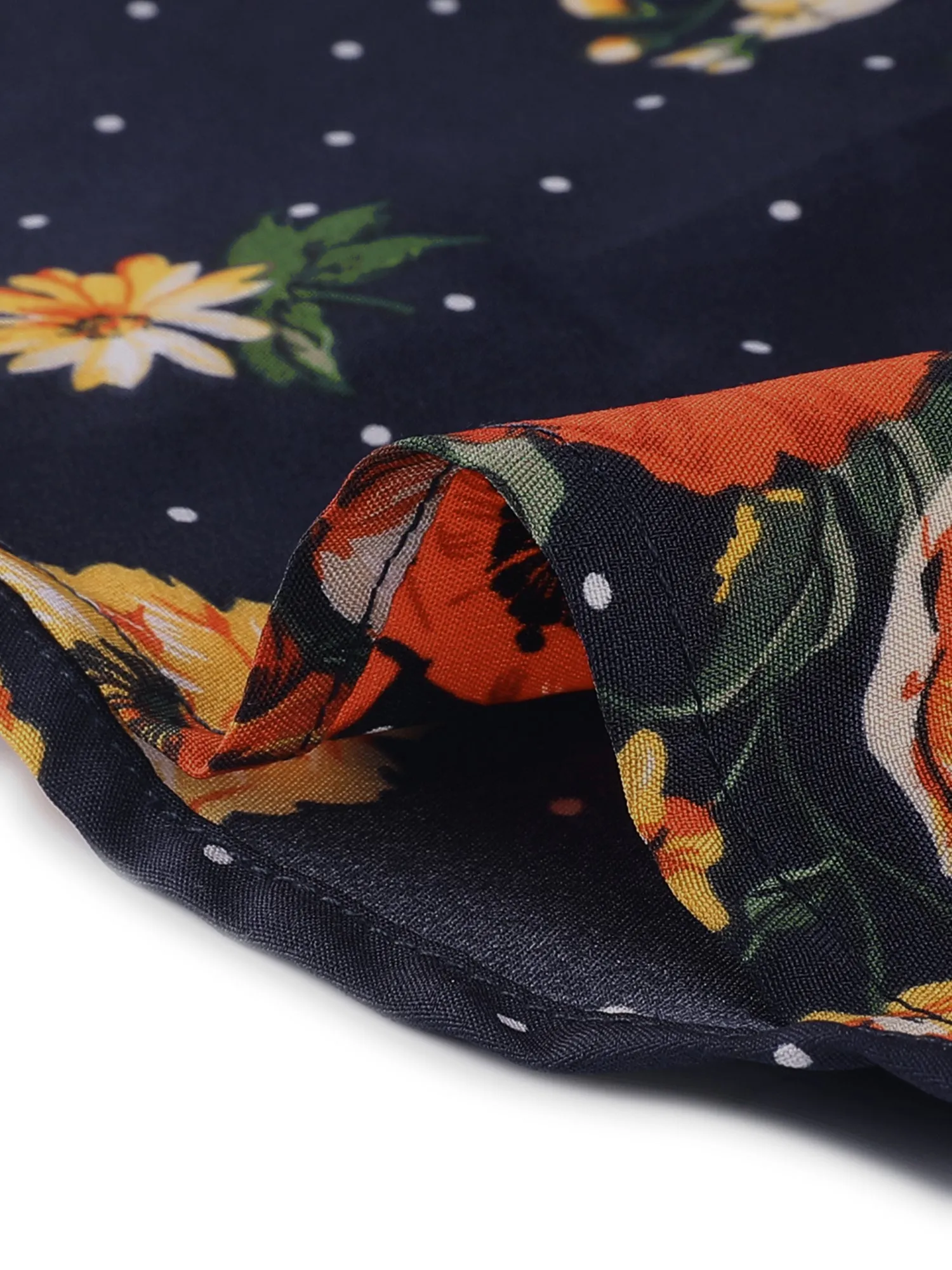 Chiffon Floral Tops V Neck Long Sleeve Button-Up Blouse Shirt