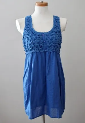 Cool Summer Lupine Blue Boho Dress
