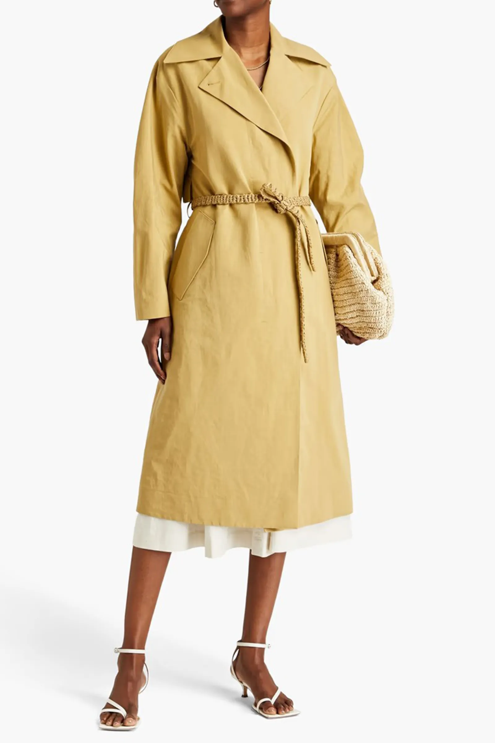 Cotton and Linen-Blend Trench Coat