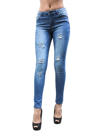 DP9864 CiSono Mid Rise Ripped Sculpting Denim Jeans