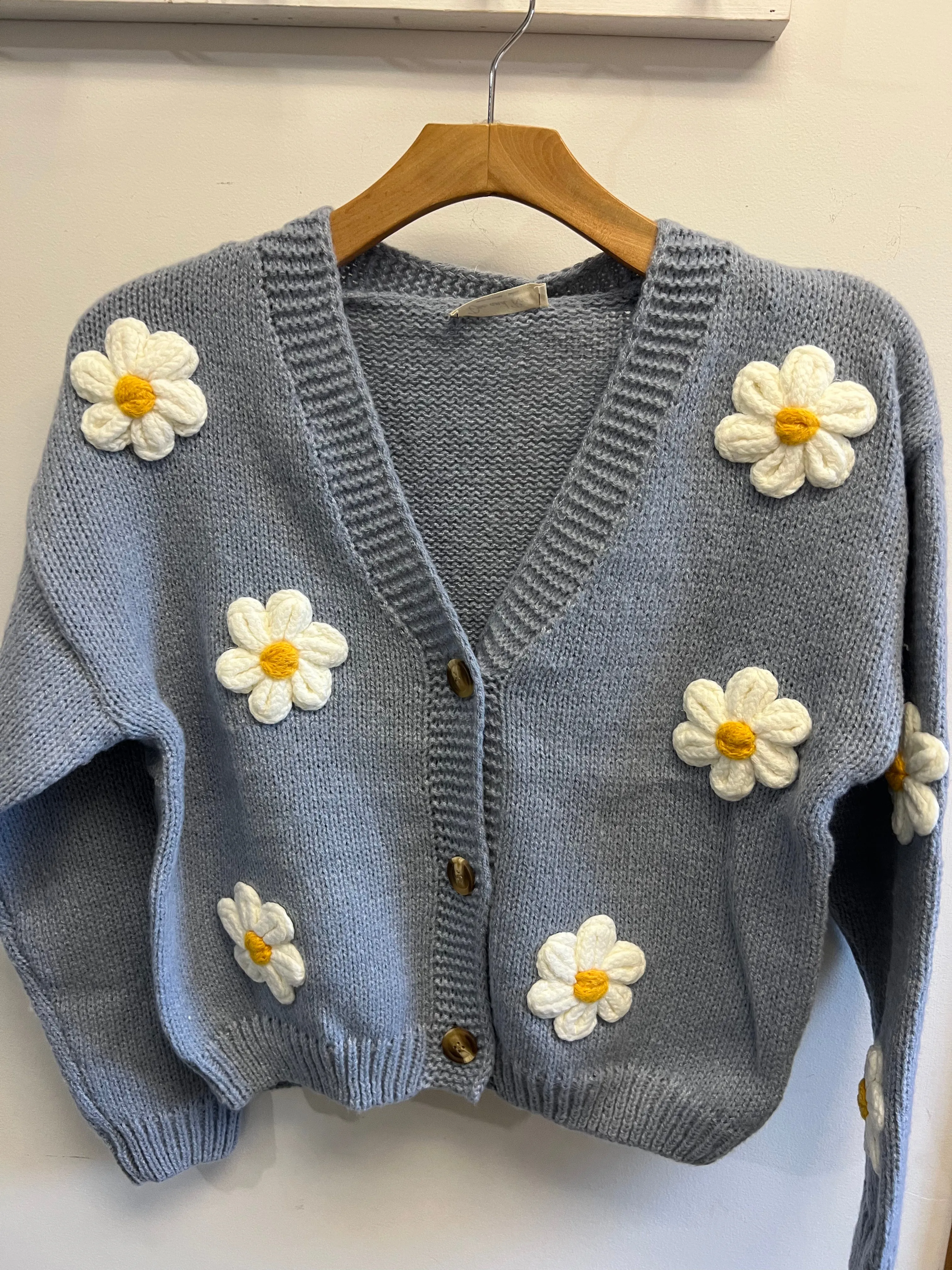 Drop Shoulder Floral Cardigan