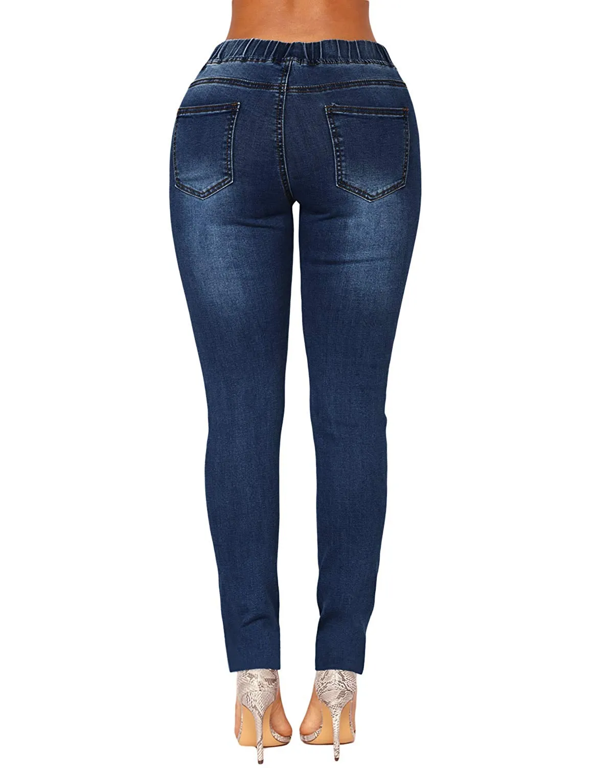 Elastic Waist Stretchy Skinny Jeans