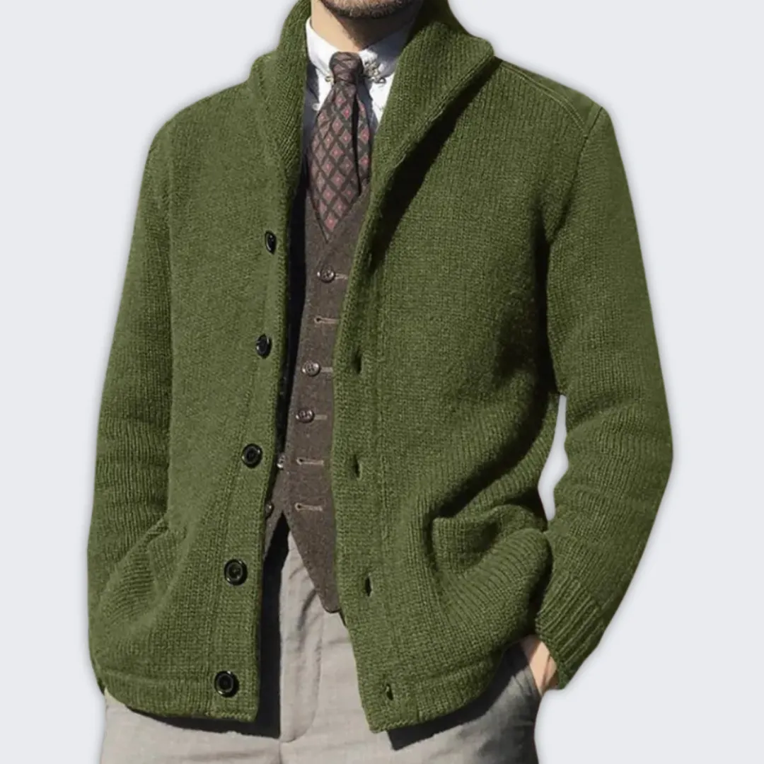Elegant Men's Wool Blend Cardigan | Versatile Autumn Outerwear