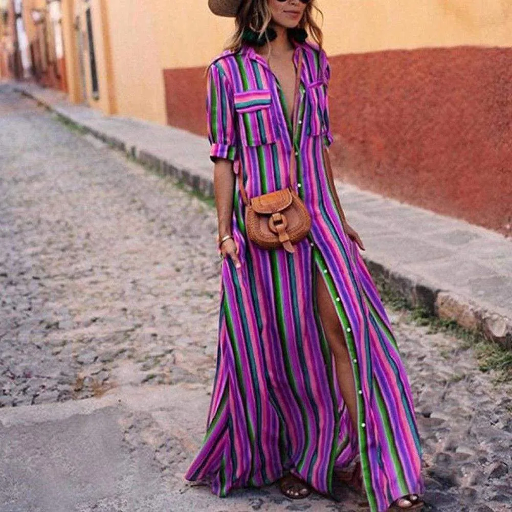 FashionSierra - Women's Boho Beach Summer Holiday Maxi Dress
