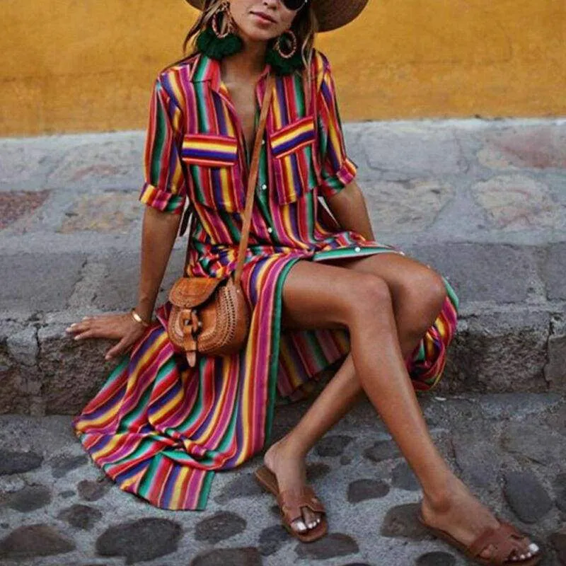 FashionSierra - Women's Boho Beach Summer Holiday Maxi Dress