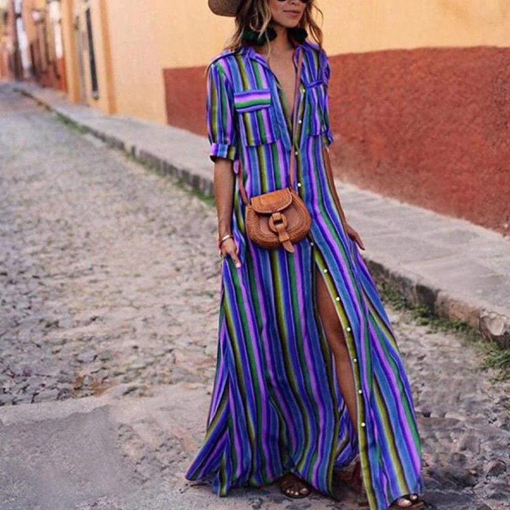 FashionSierra - Women's Boho Beach Summer Holiday Maxi Dress