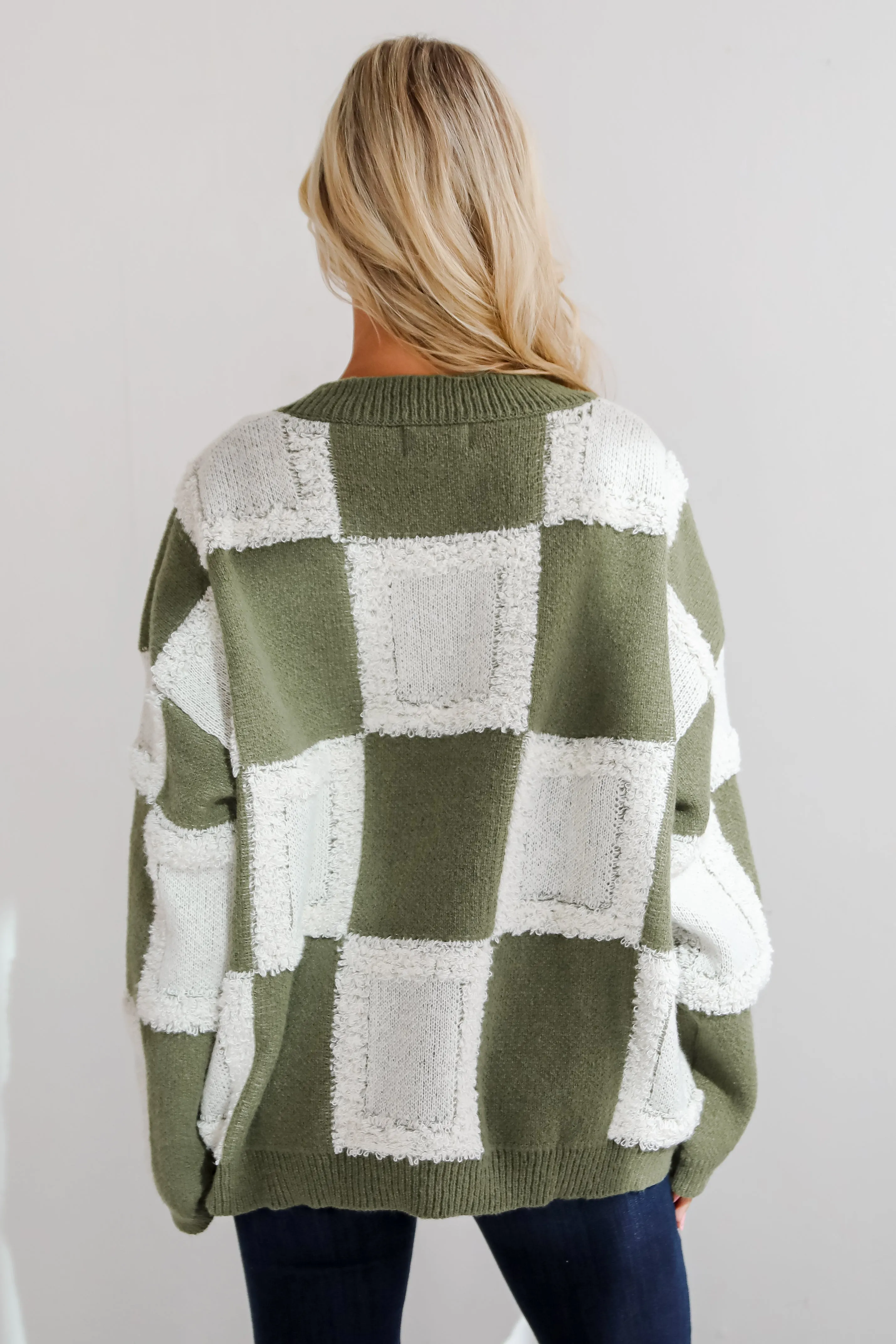 FINAL SALE - Wanna Be Close Checkered Sweater Cardigan
