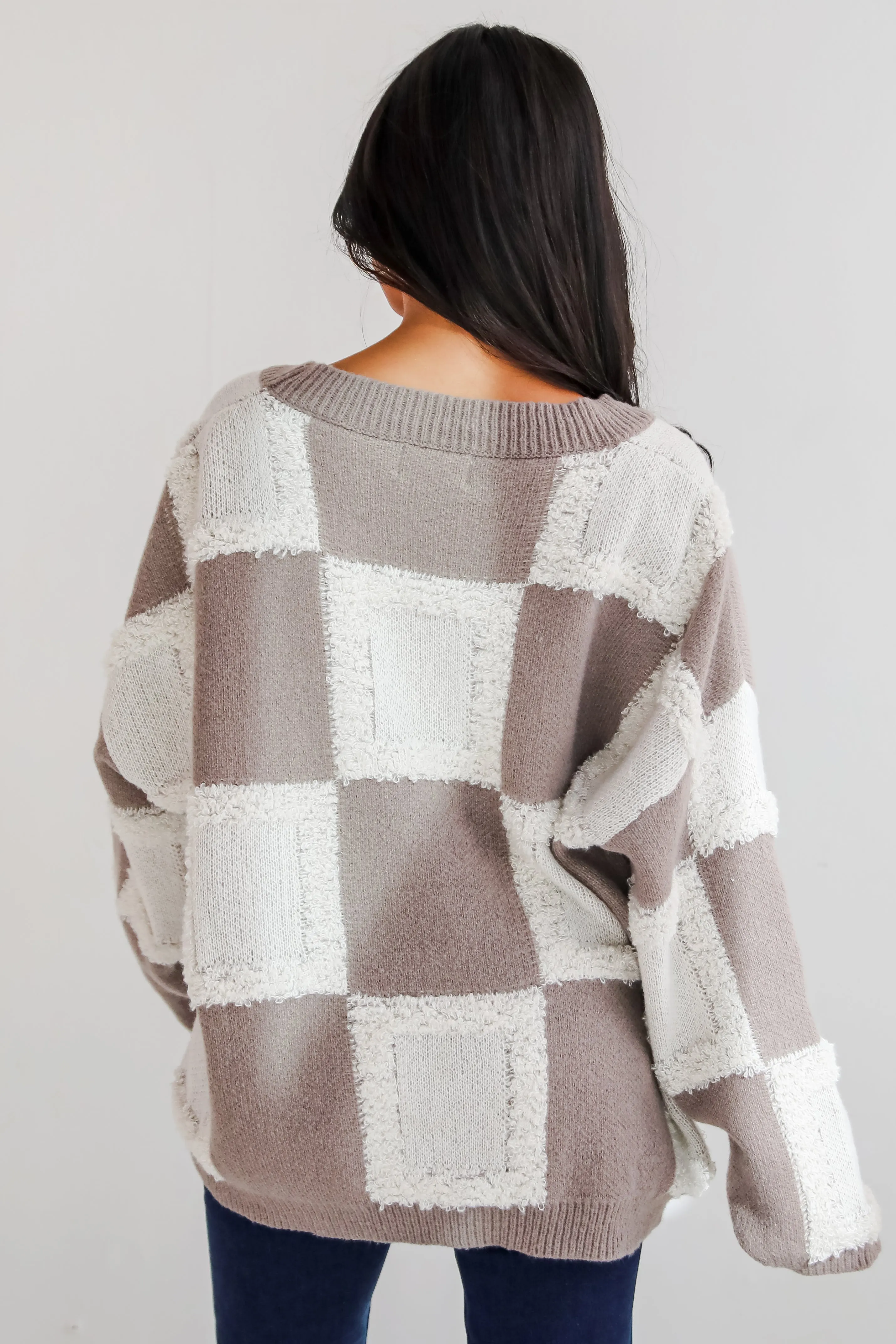 FINAL SALE - Wanna Be Close Checkered Sweater Cardigan