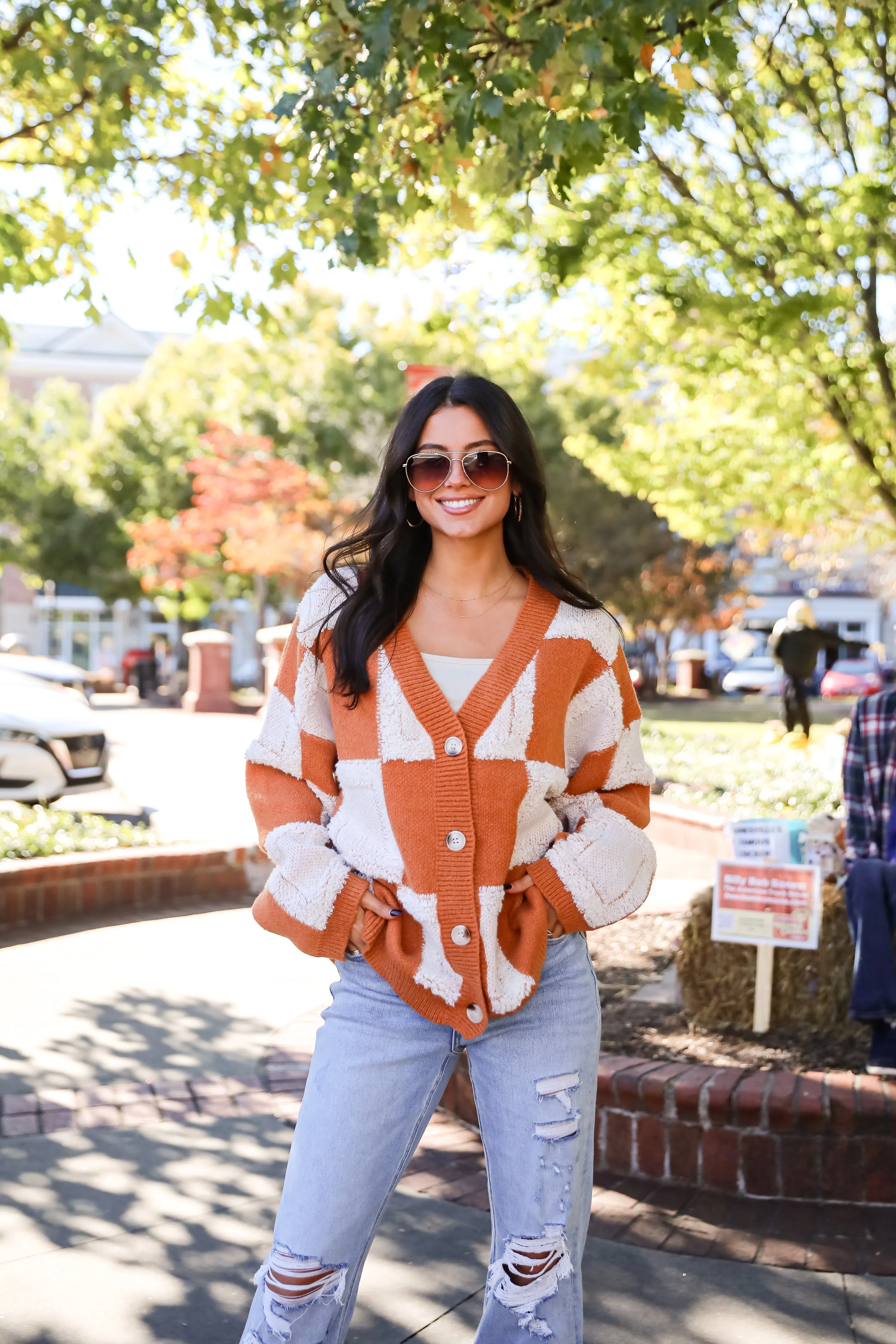 FINAL SALE - Wanna Be Close Checkered Sweater Cardigan