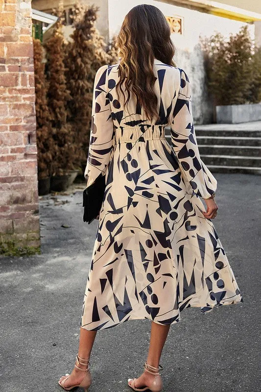 Floral Elastic Waist A-Line Midi Dress II