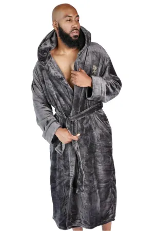 Grey Hooded Royalty Robe