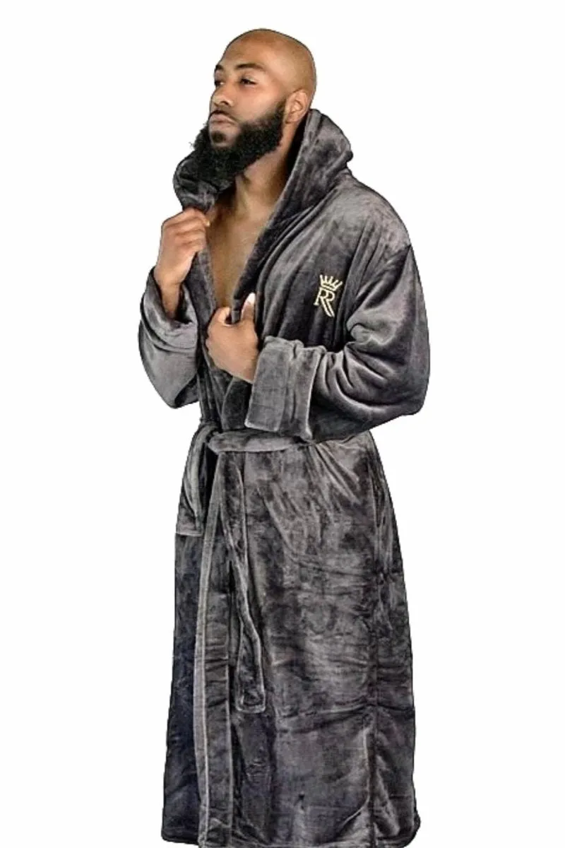 Grey Hooded Royalty Robe