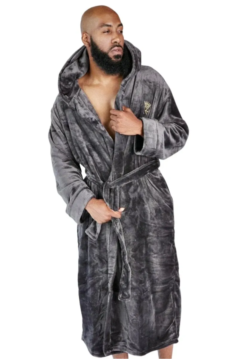 Grey Hooded Royalty Robe