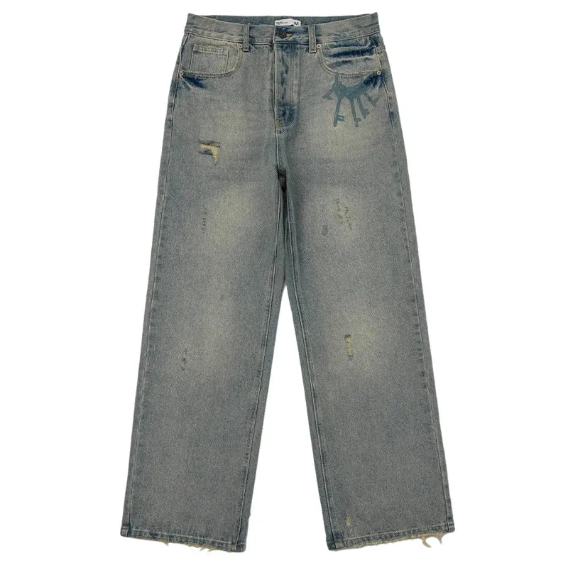High Quality Ripped Jeans For Men - Casual Denim Straight Leg Pants