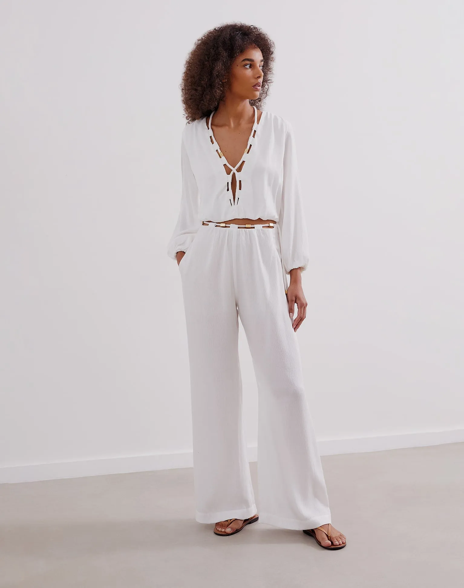 Ino Long Sleeve Blouse - Off White