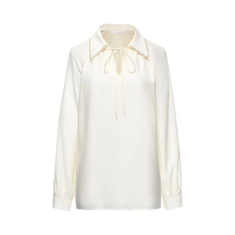 Loose-fitting V-neck Acetate Blouse