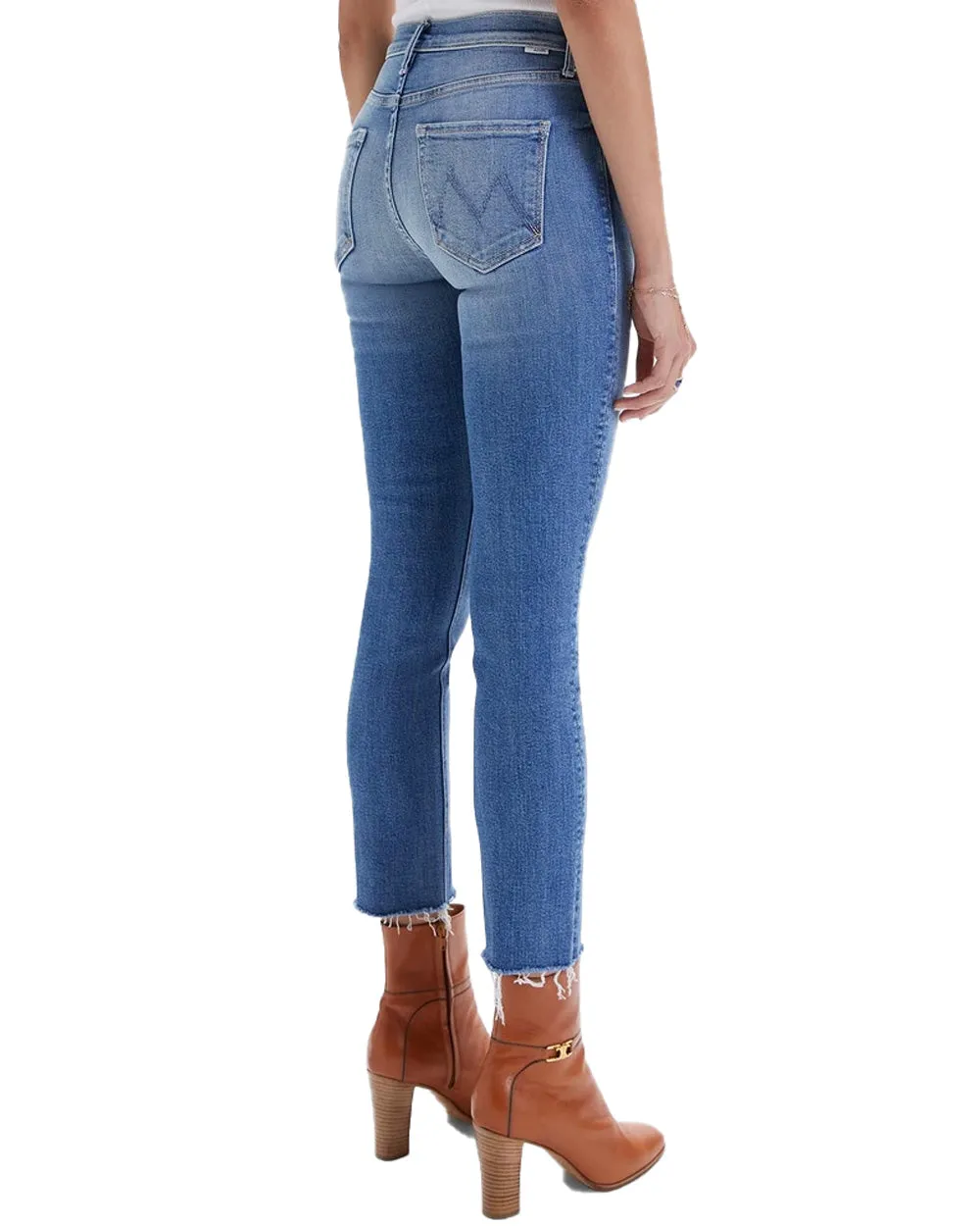 Mid Rise Dazzler Ankle Fray Jean in Riding The Cliffside