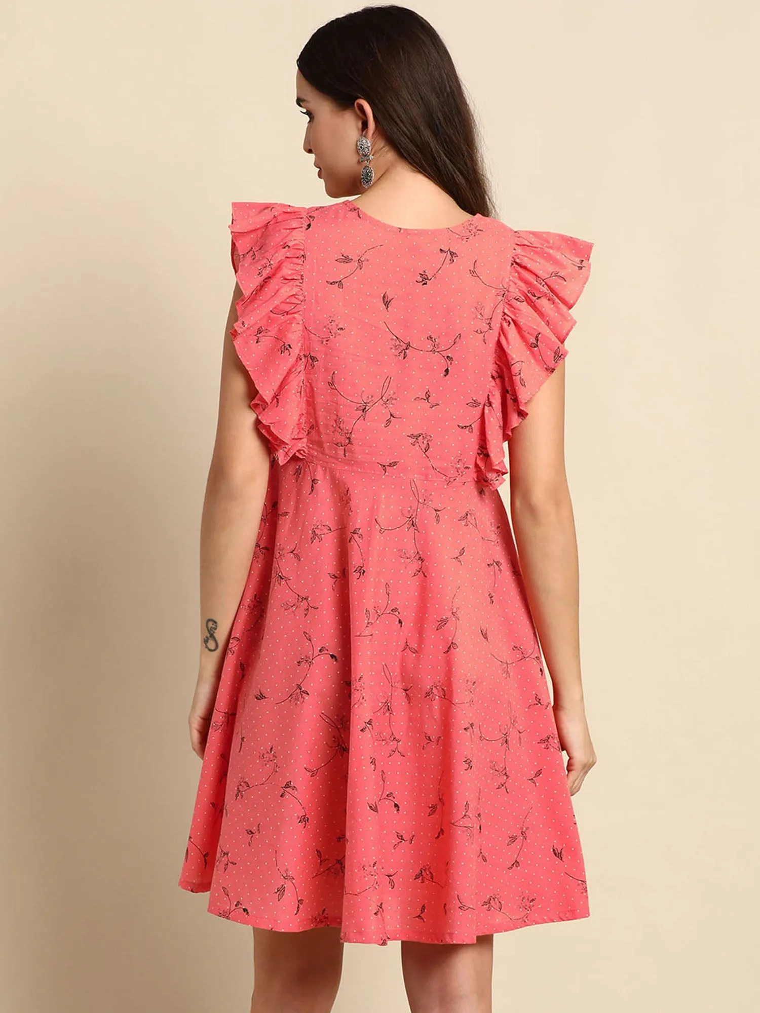Pink Floral Cotton Summer Dress