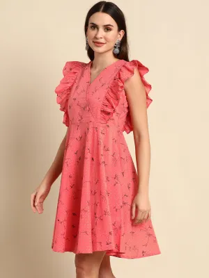 Pink Floral Cotton Summer Dress