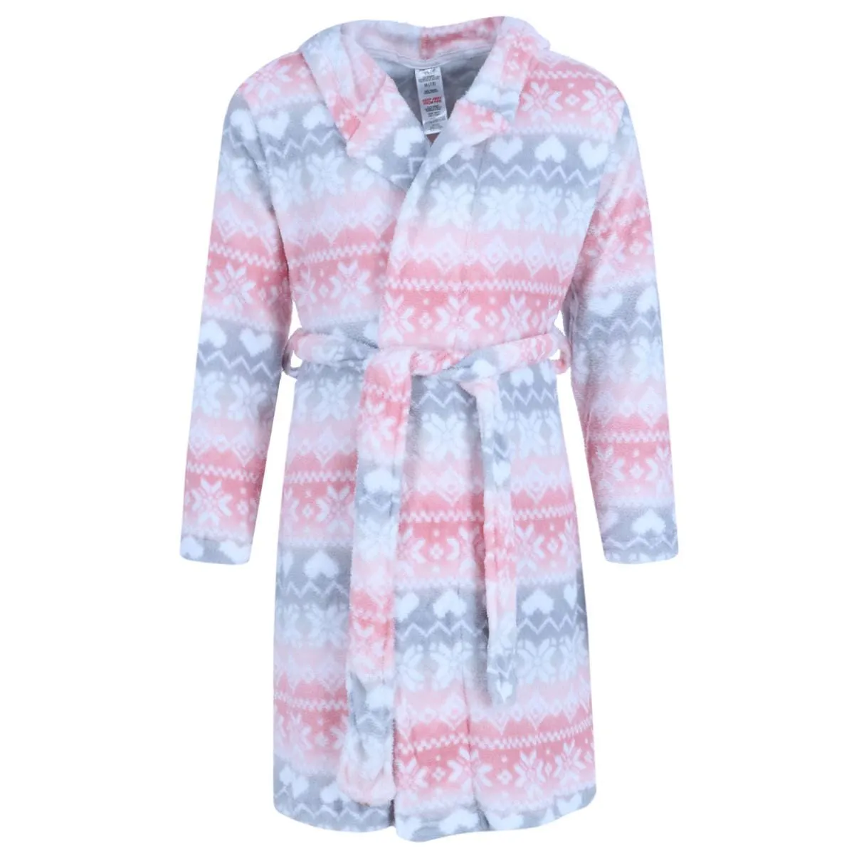 Rene Rofe Girls Fair Isle Ultra Fleece Hooded Robe