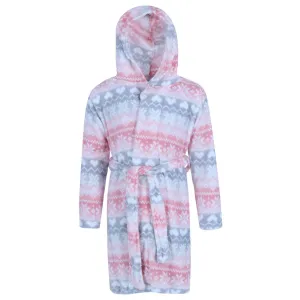 Rene Rofe Girls Fair Isle Ultra Fleece Hooded Robe
