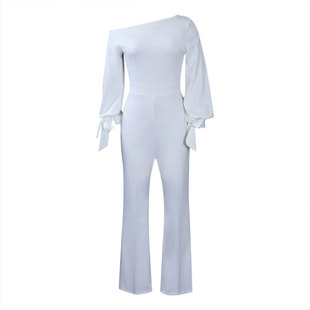 ROMILDI D133T 2025 women's clothing cross-border independent station  off-shoulder casual high-waisted African large-size wide-leg jumpsuit