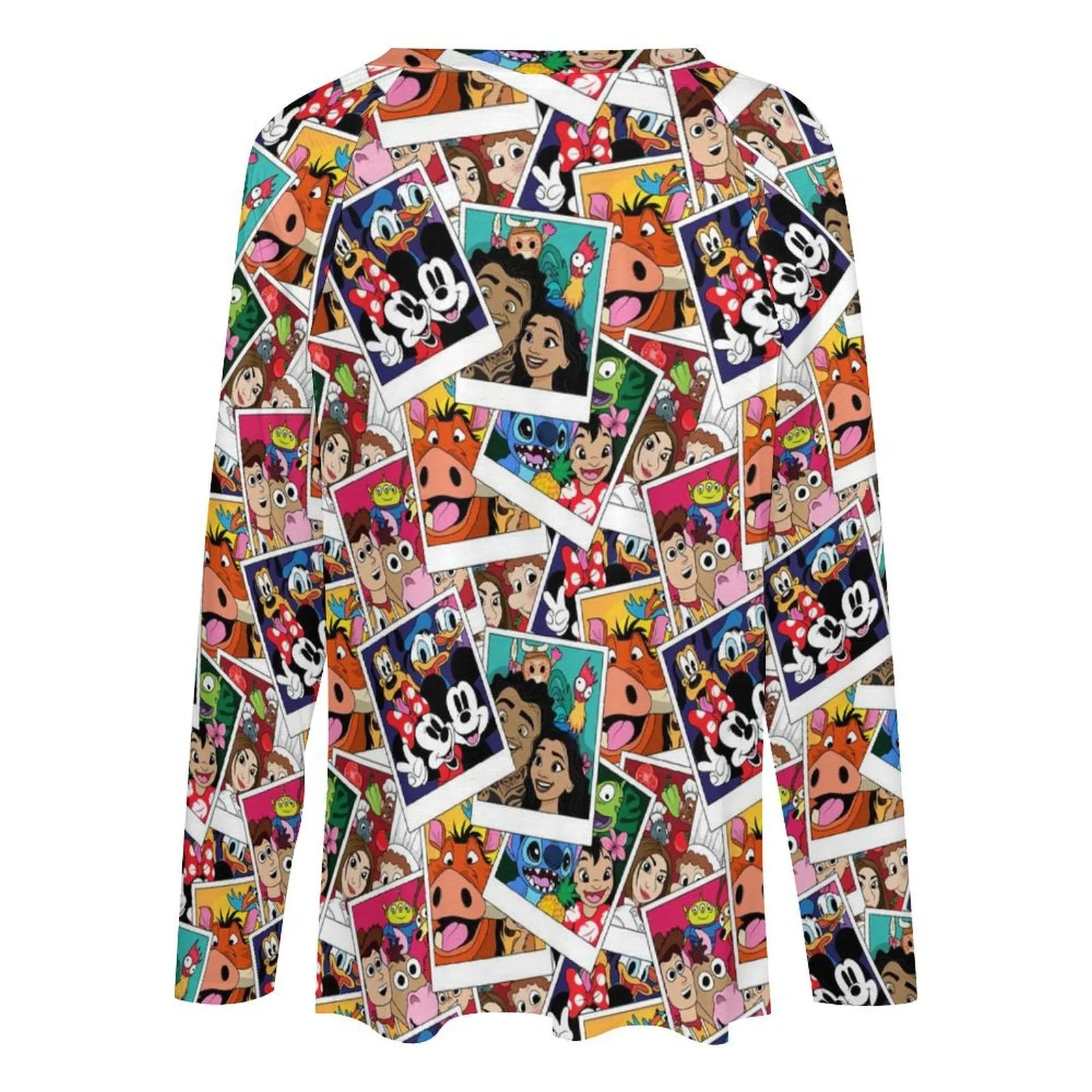 Selfies Long Sleeve Loose V-Neck Tee