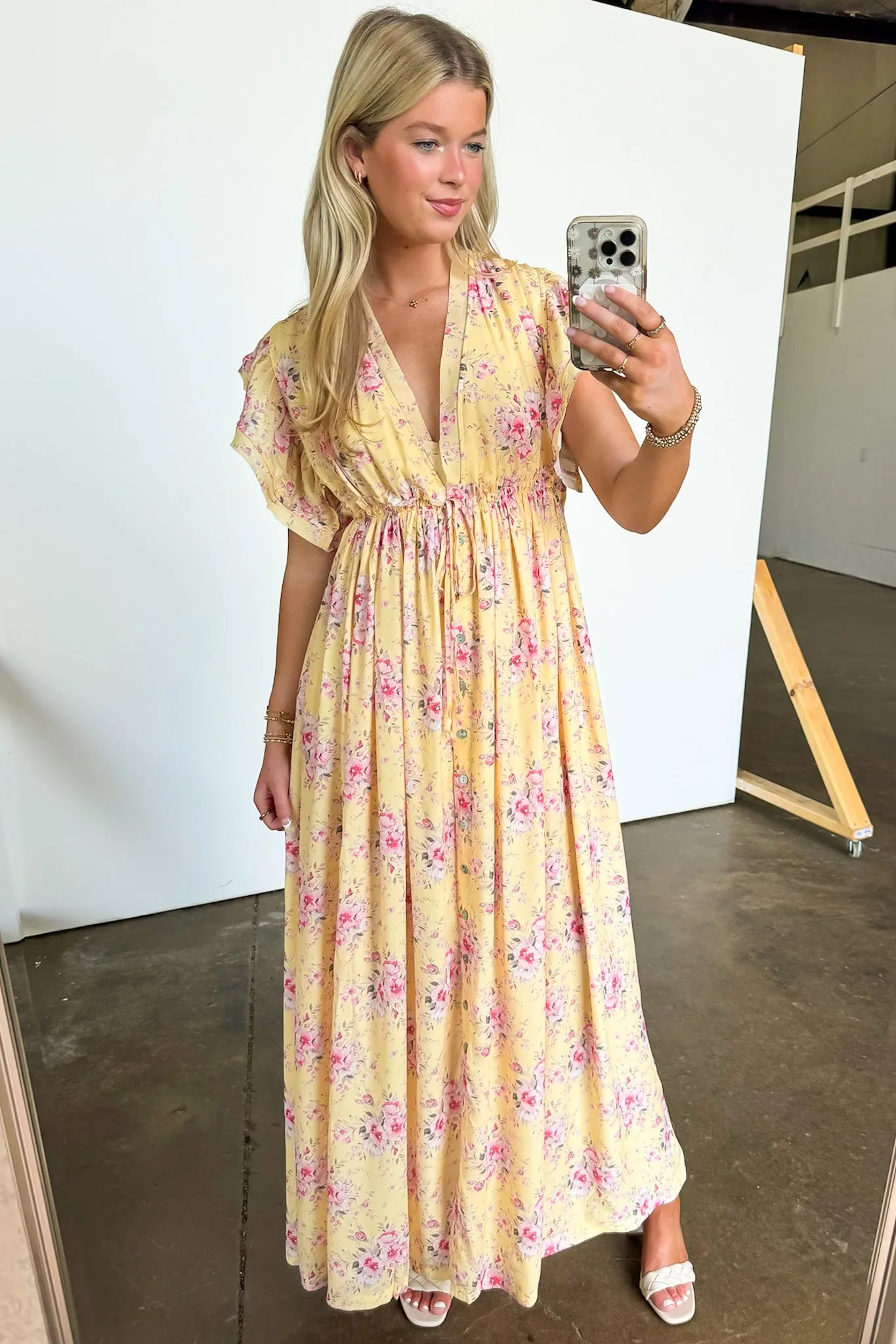 Summer Sensation Floral Tie Back Maxi Dress - FINAL SALE