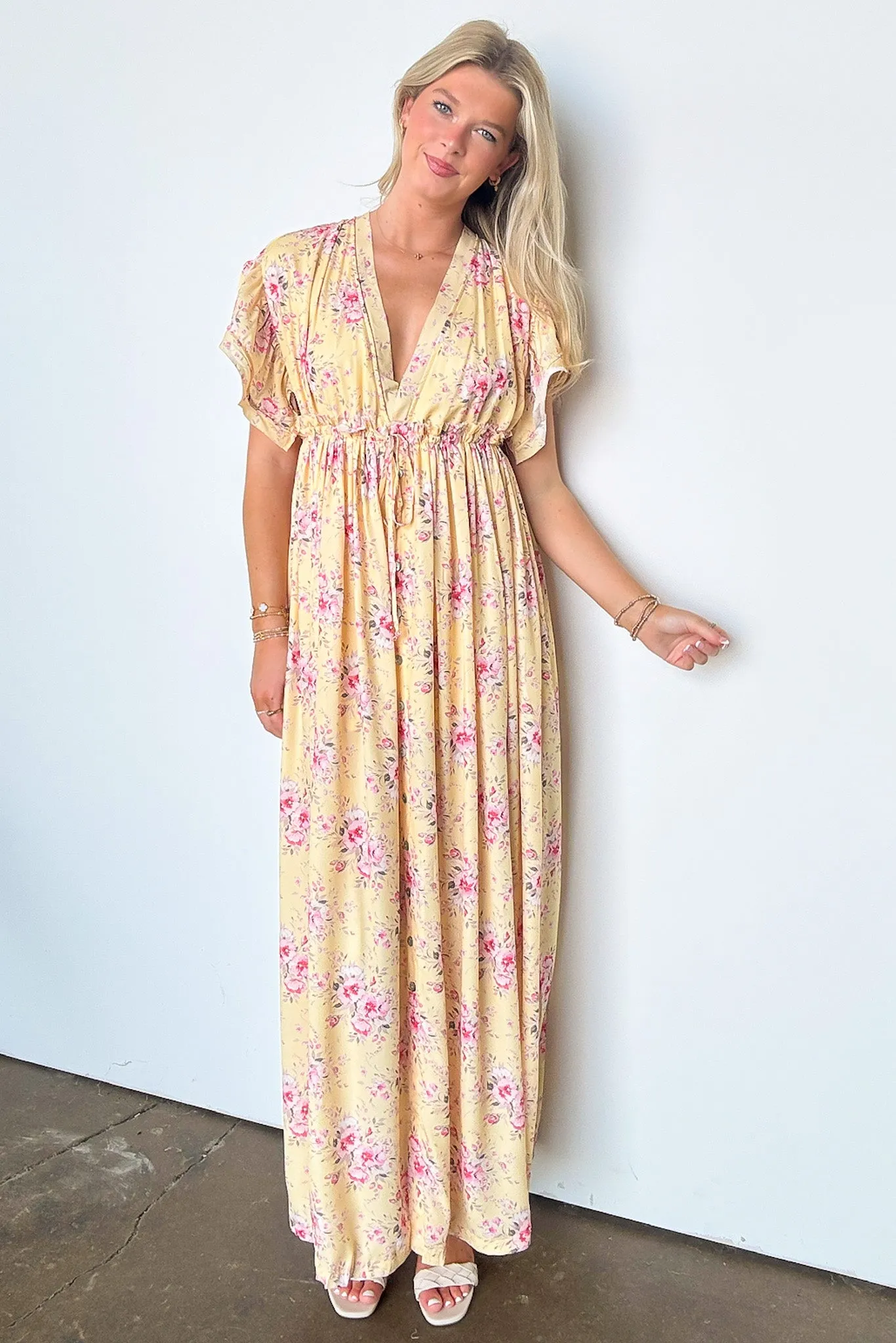 Summer Sensation Floral Tie Back Maxi Dress - FINAL SALE