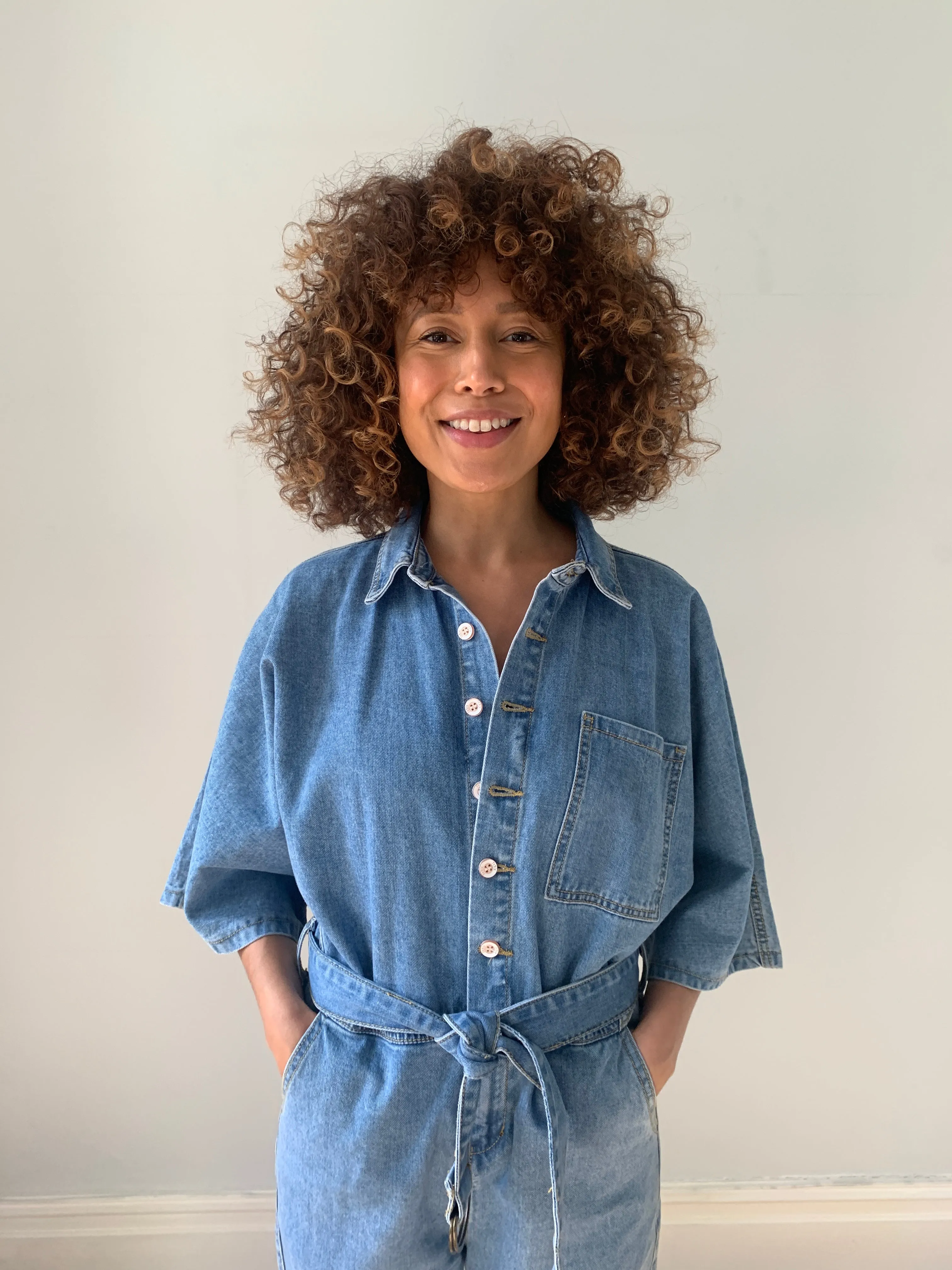 Super cool 1990's denim boiler suit with wide sleeves