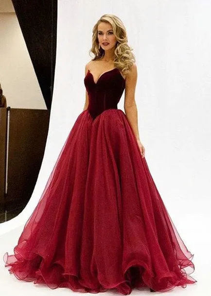 Super Stunning Princess Burgundy Ball Gown Prom Dress Ball Gown Wedding Dress