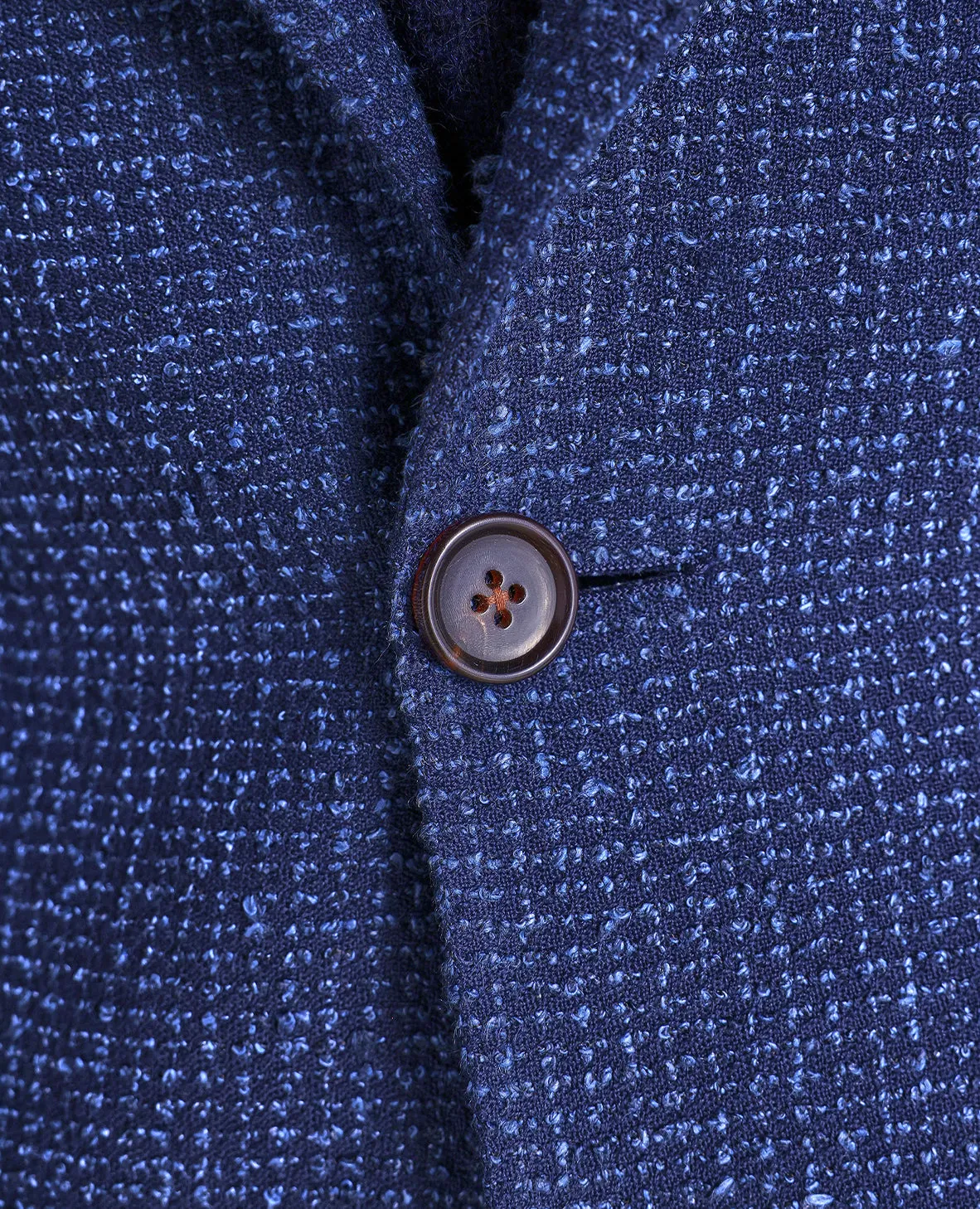 The George - Textured Gingham Soft Jacket - Blue/Navy