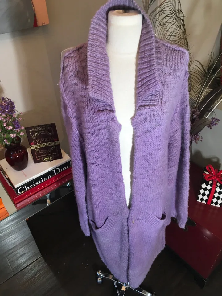 The People of the Labyrinths Blue Wool Cardigan Sweater 2400-395-52720